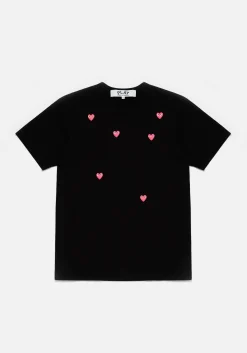 COMME DES GARCONS MULTI RED HEART LOGO T-SHIRT