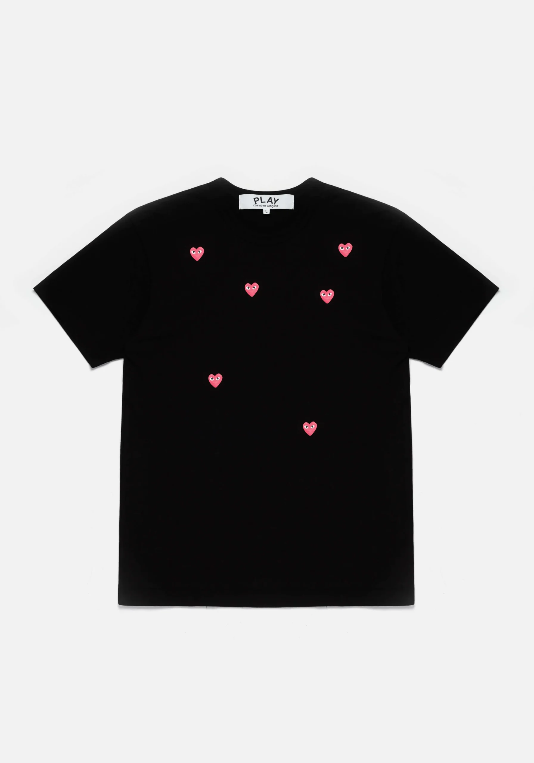 COMME DES GARCONS MULTI RED HEART LOGO T-SHIRT