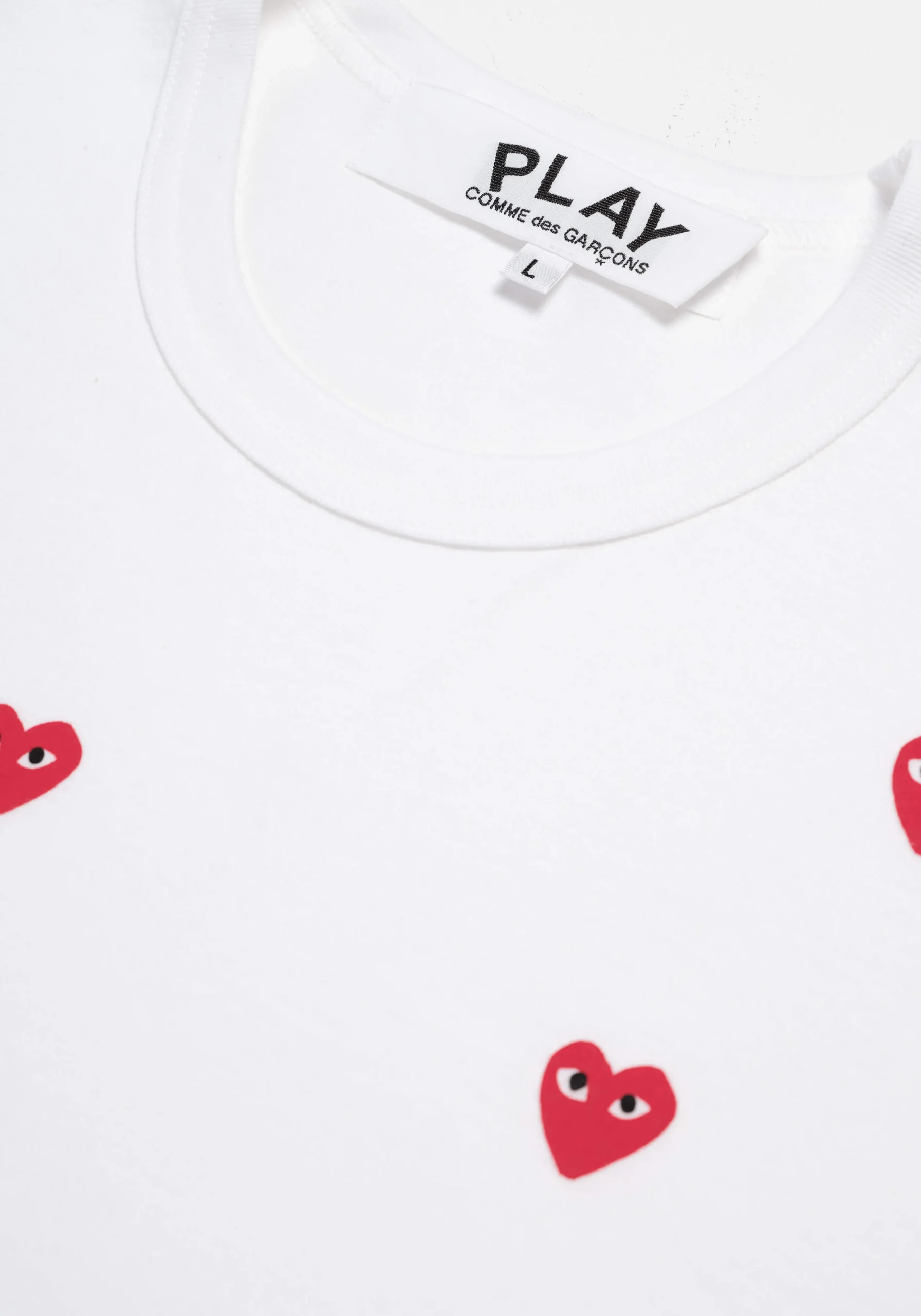 COMME DES GARCONS MULTI RED HEART LOGO T-SHIRT