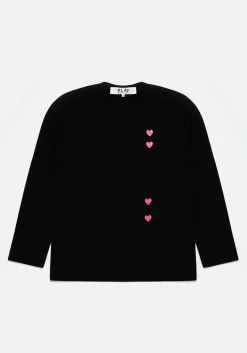 COMME DES GARCONS MULTI RED HEART LONGSLEEVE T-SHIRT