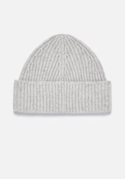 MKI CASHMERE RIBBED BEANIE