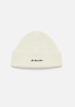 MKI CASHMERE RIBBED BEANIE