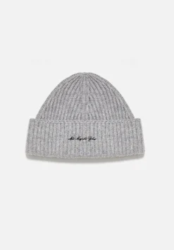 MKI CASHMERE RIBBED BEANIE