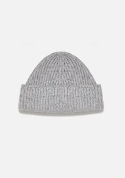 MKI CASHMERE RIBBED BEANIE