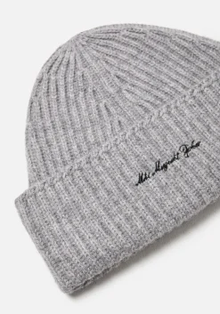 MKI CASHMERE RIBBED BEANIE