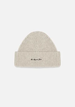 MKI CASHMERE RIBBED BEANIE