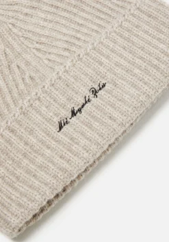 MKI CASHMERE RIBBED BEANIE