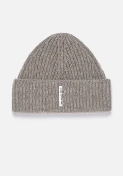 MKI CASHMERE RIBBED BEANIE