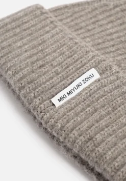 MKI CASHMERE RIBBED BEANIE