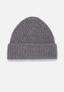 MKI CASHMERE RIBBED BEANIE