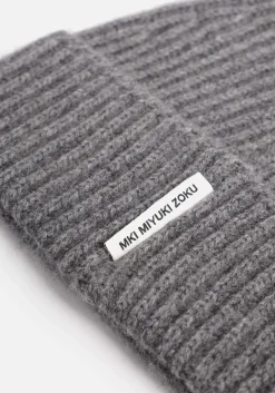 MKI CASHMERE RIBBED BEANIE