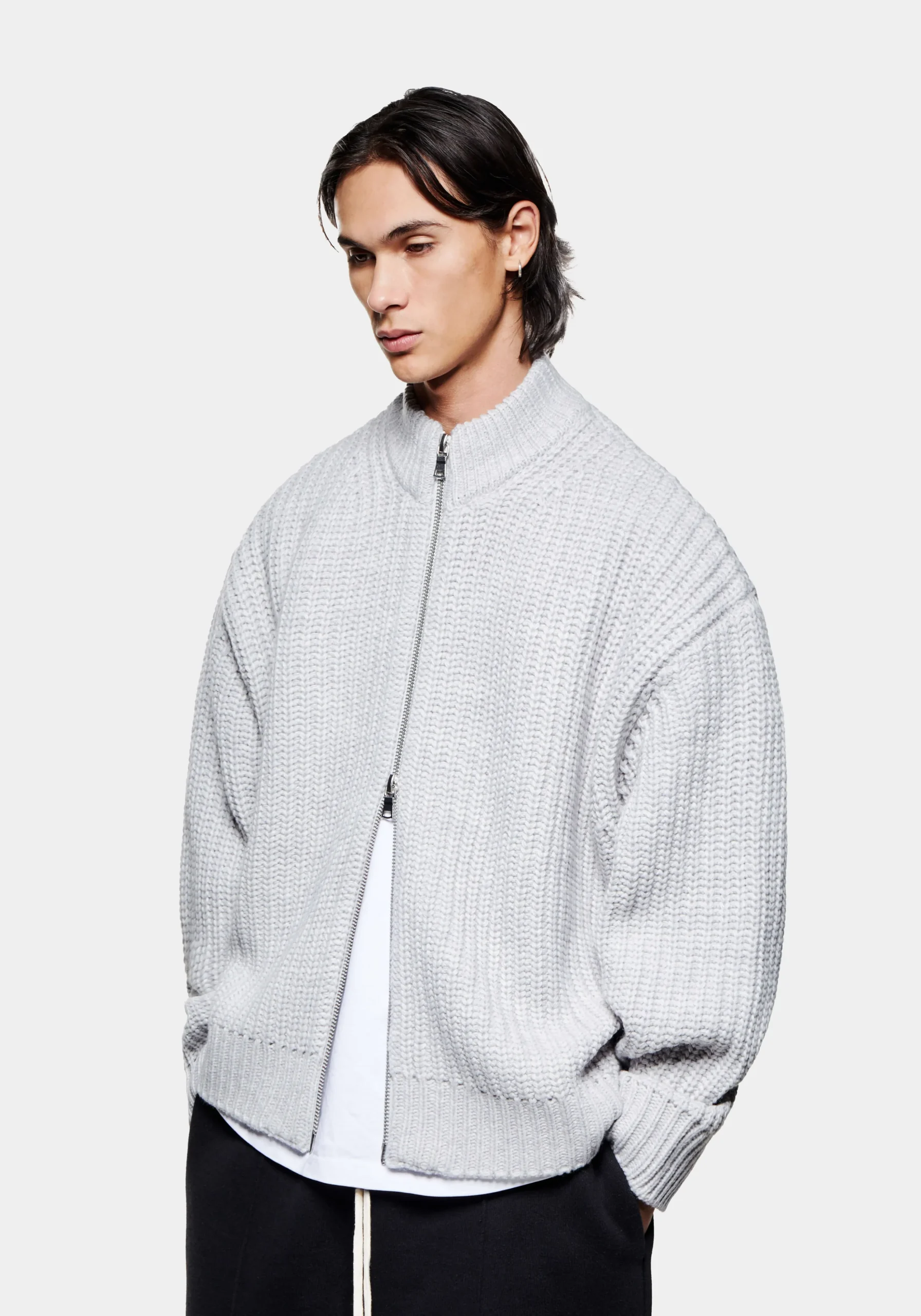 MKI CHUNKY RIB KNIT TRACK JACKET
