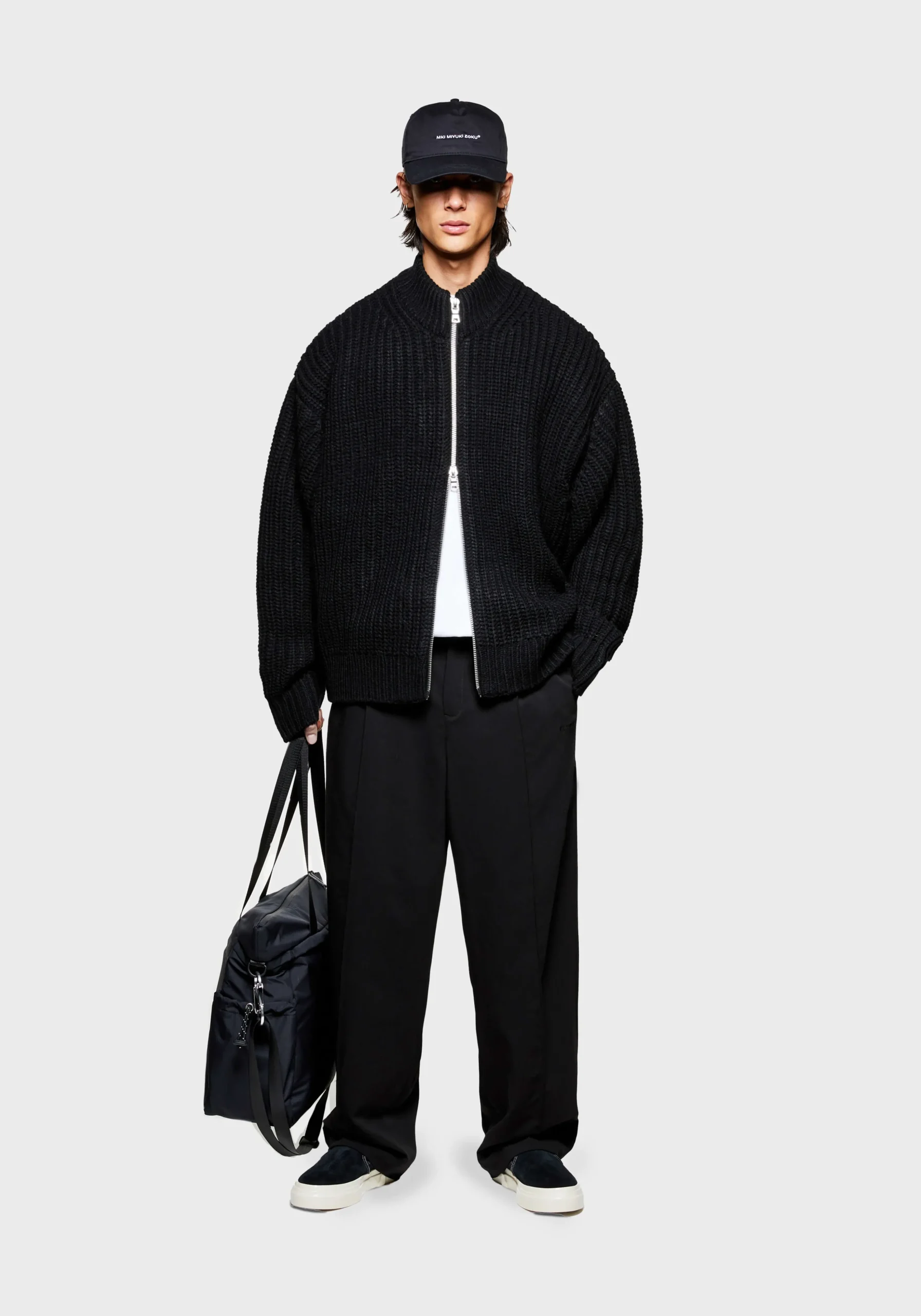 MKI CHUNKY RIB KNIT TRACK JACKET