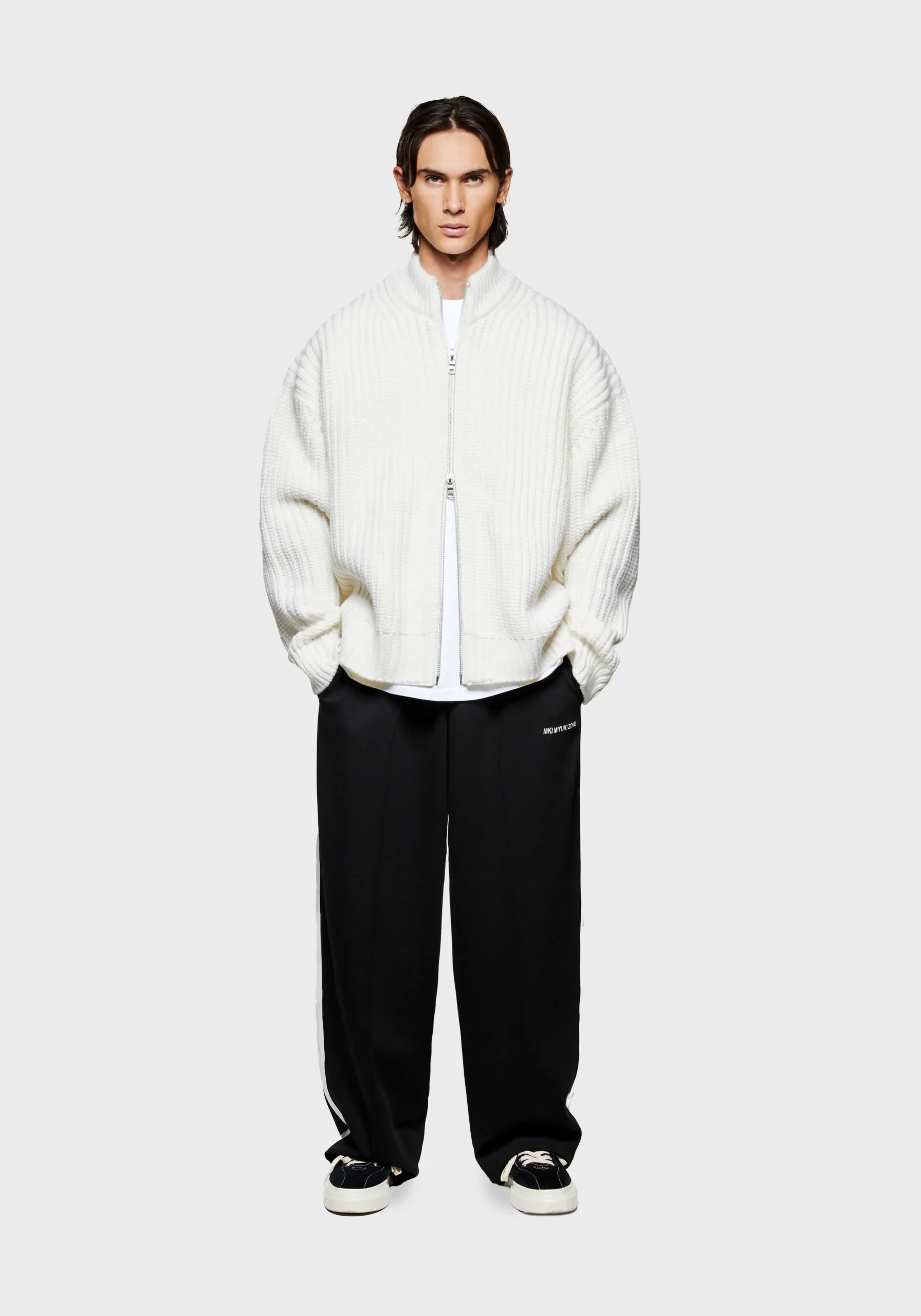 MKI CHUNKY RIB KNIT TRACK JACKET