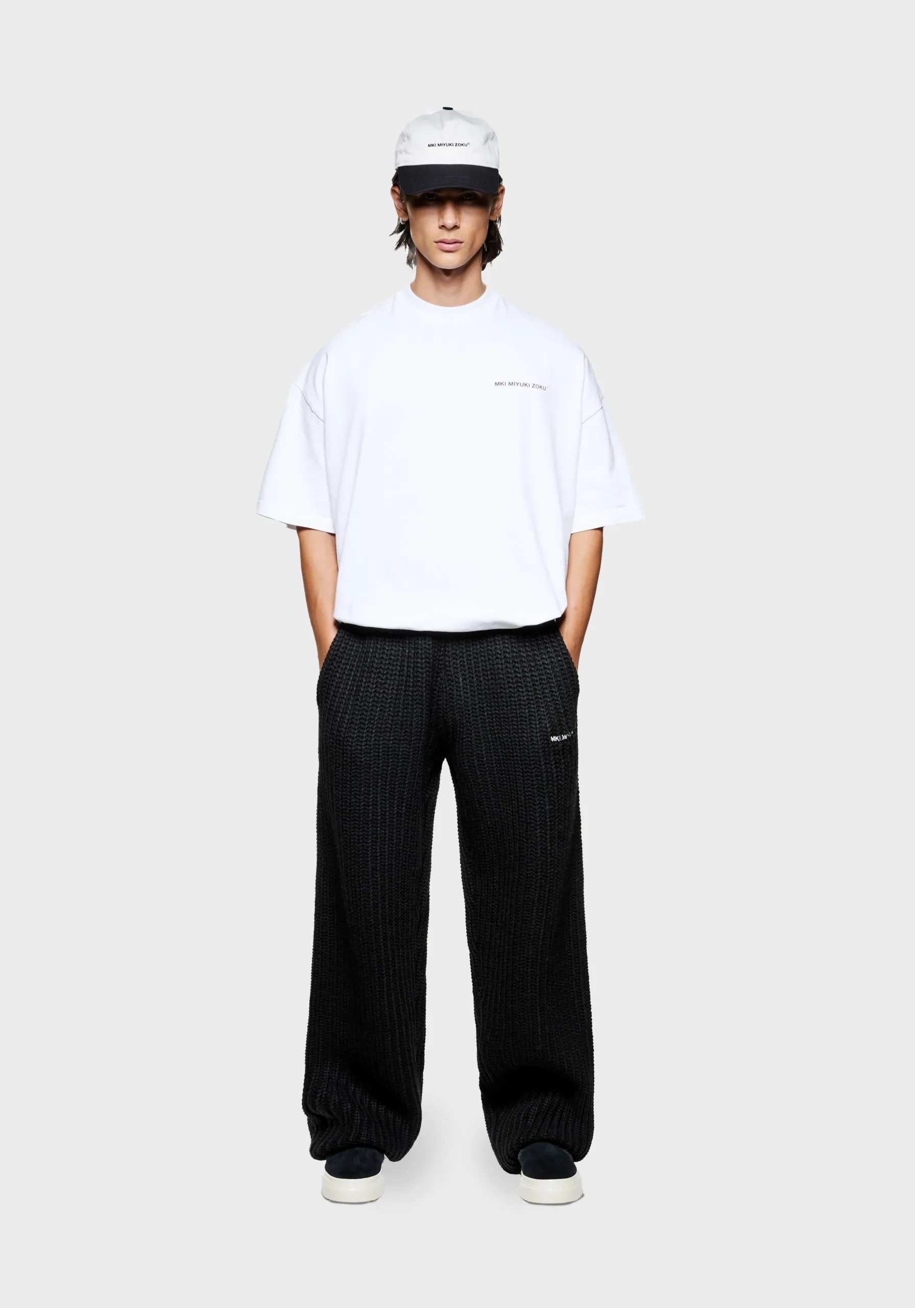 MKI CHUNKY RIB KNIT WIDE LEG JOGGERS