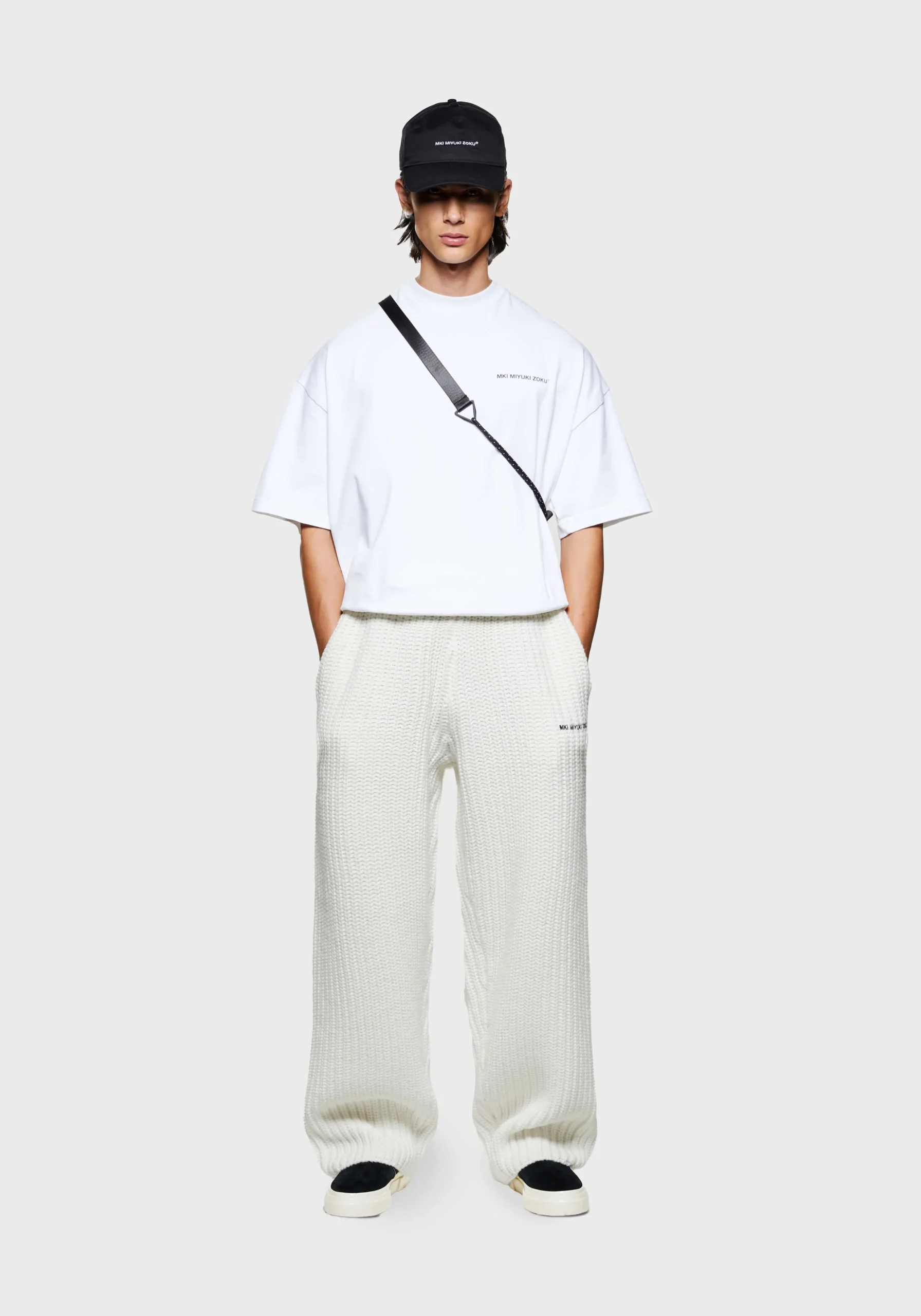 MKI CHUNKY RIB KNIT WIDE LEG JOGGERS