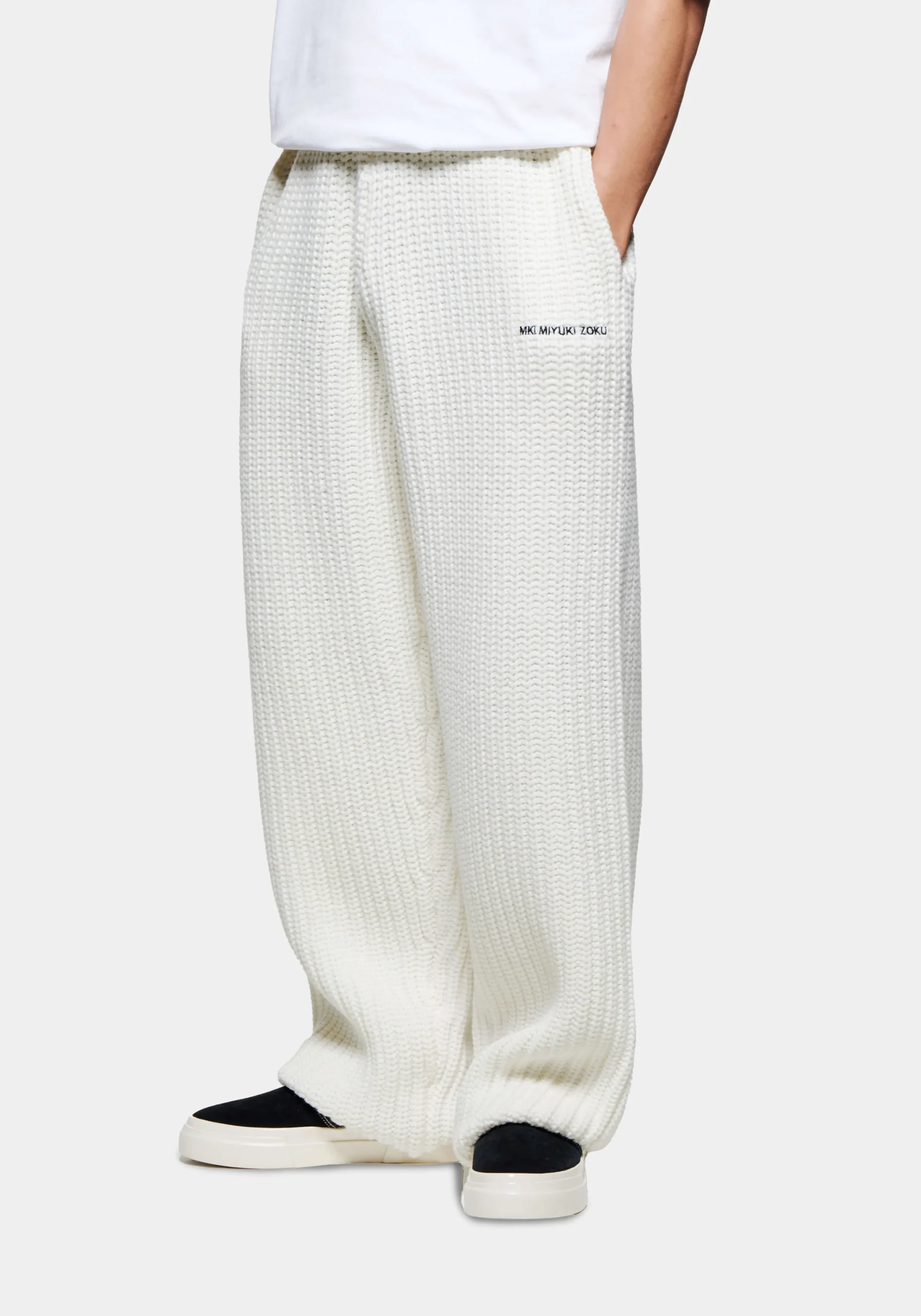 MKI CHUNKY RIB KNIT WIDE LEG JOGGERS