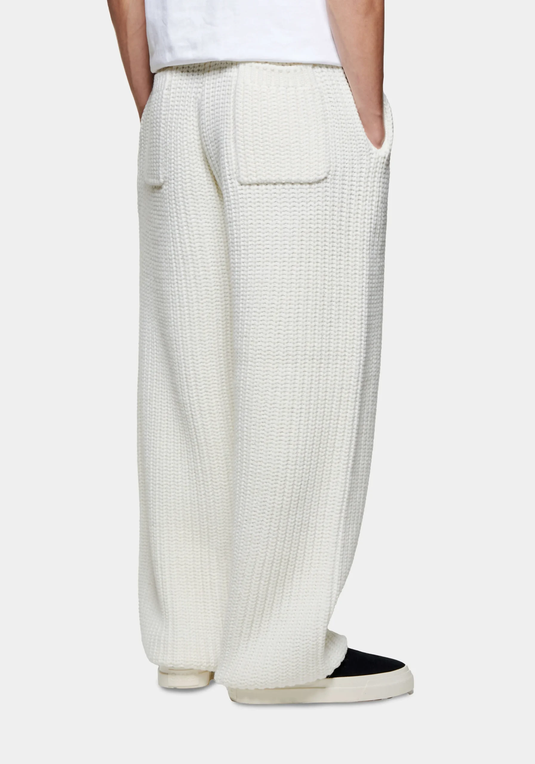 MKI CHUNKY RIB KNIT WIDE LEG JOGGERS