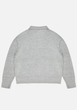 MKI LIGHTWEIGHT MOHAIR KNIT POLO LONGSLEEVE