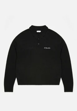 MKI LIGHTWEIGHT MOHAIR KNIT POLO LONGSLEEVE