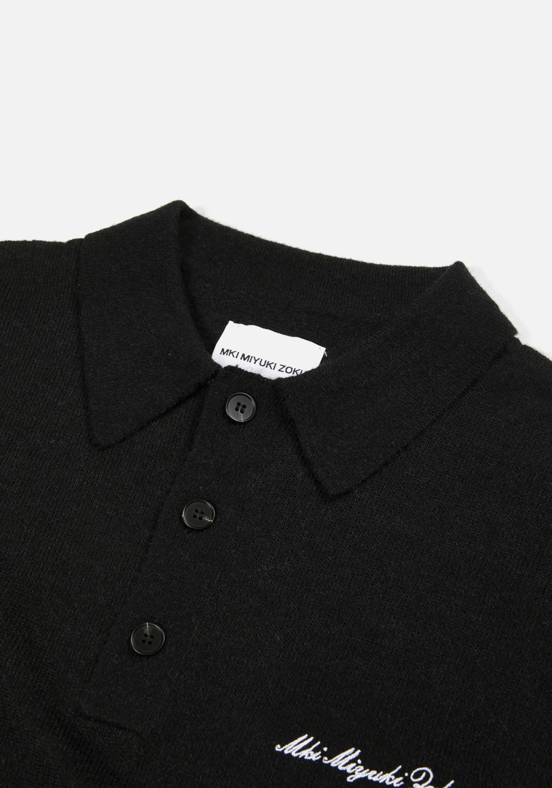 MKI LIGHTWEIGHT MOHAIR KNIT POLO LONGSLEEVE