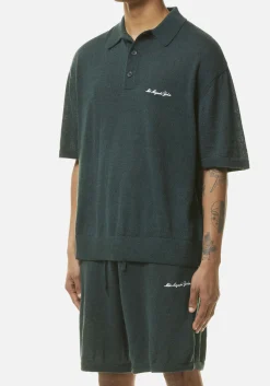 MKI LIGHTWEIGHT MOHAIR KNIT POLO SHIRT