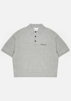 MKI LIGHTWEIGHT MOHAIR KNIT POLO SHIRT