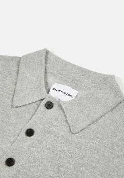 MKI LIGHTWEIGHT MOHAIR KNIT POLO SHIRT