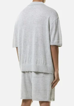 MKI LIGHTWEIGHT MOHAIR KNIT POLO SHIRT