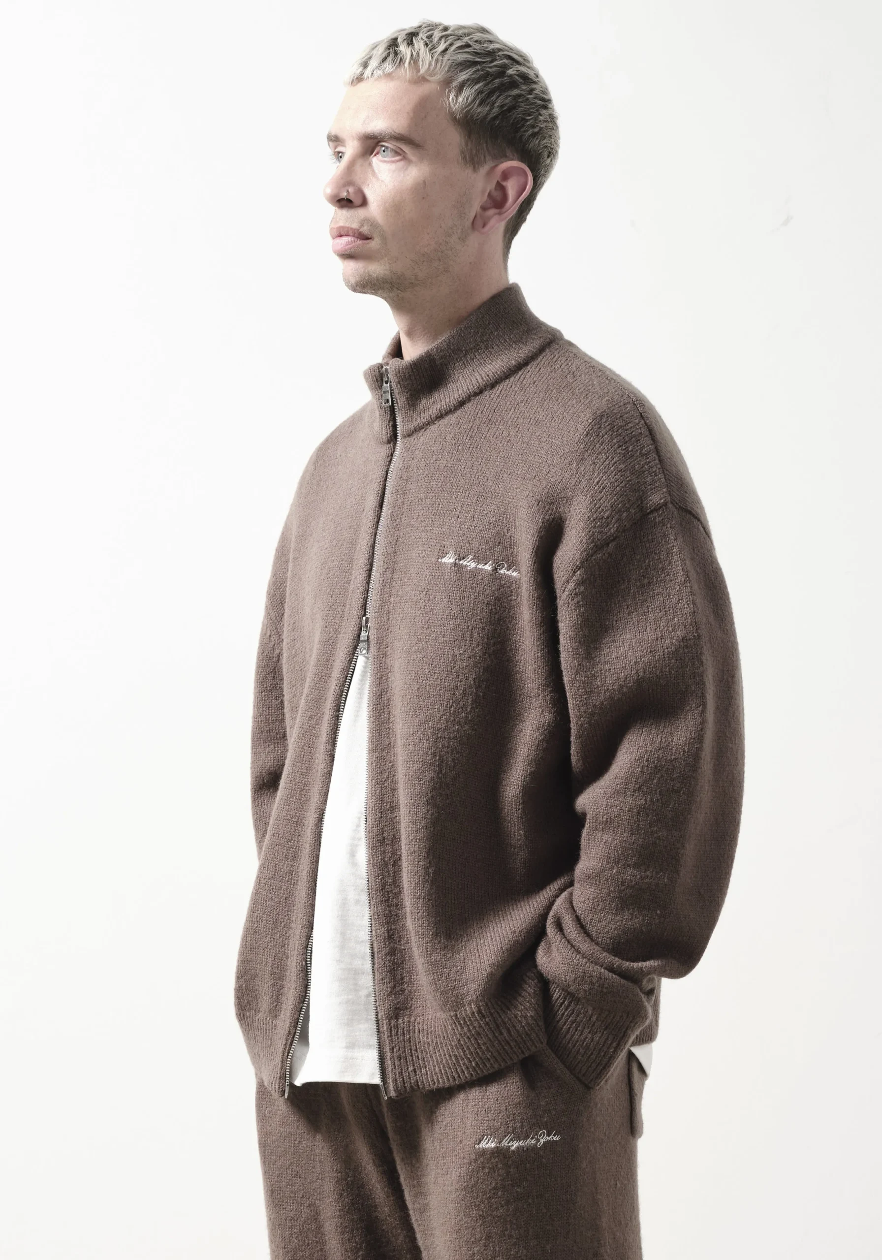 MKI MOHAIR BLEND KNIT TRACK JACKET