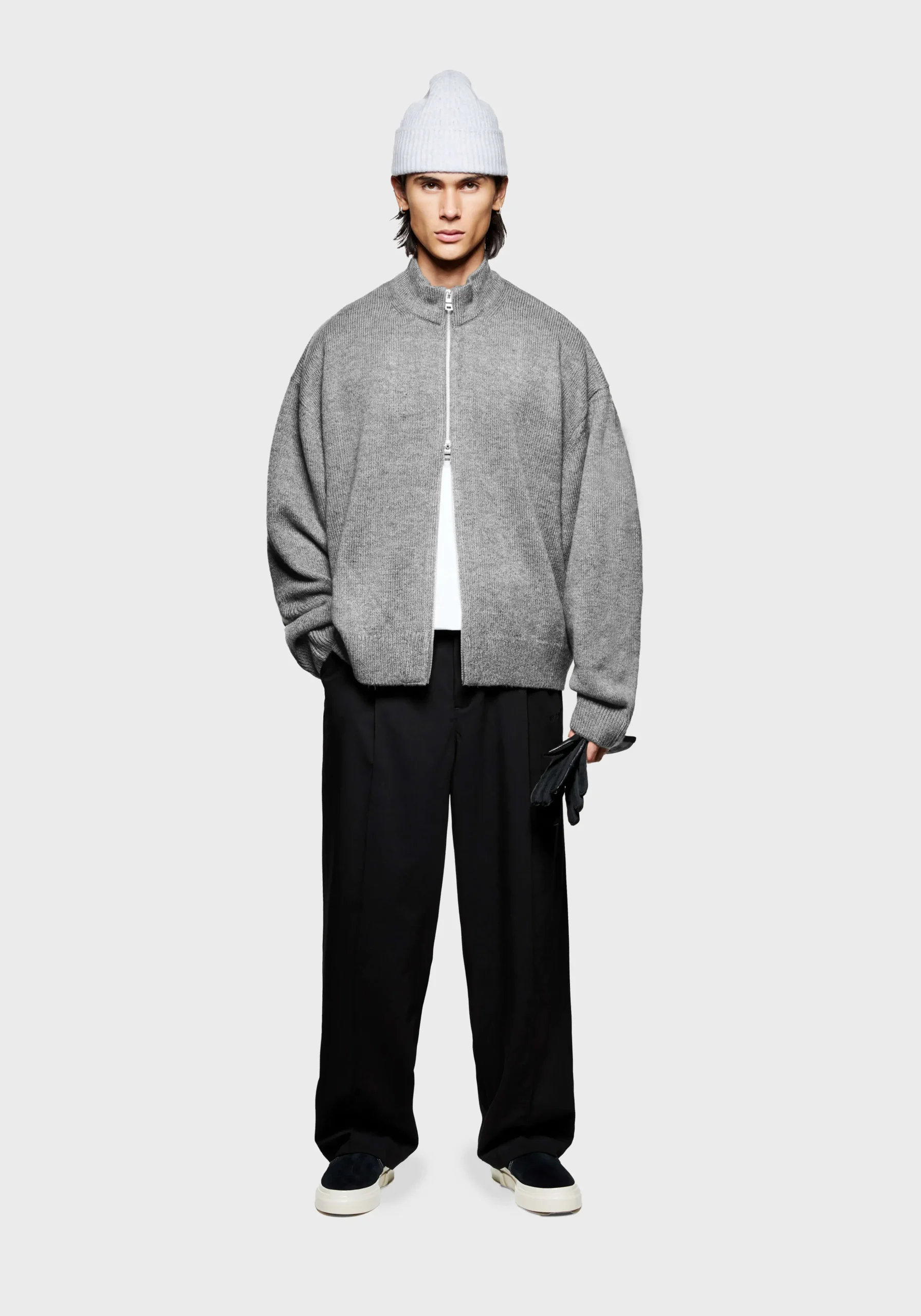 MKI MOHAIR BLEND KNIT TRACK JACKET