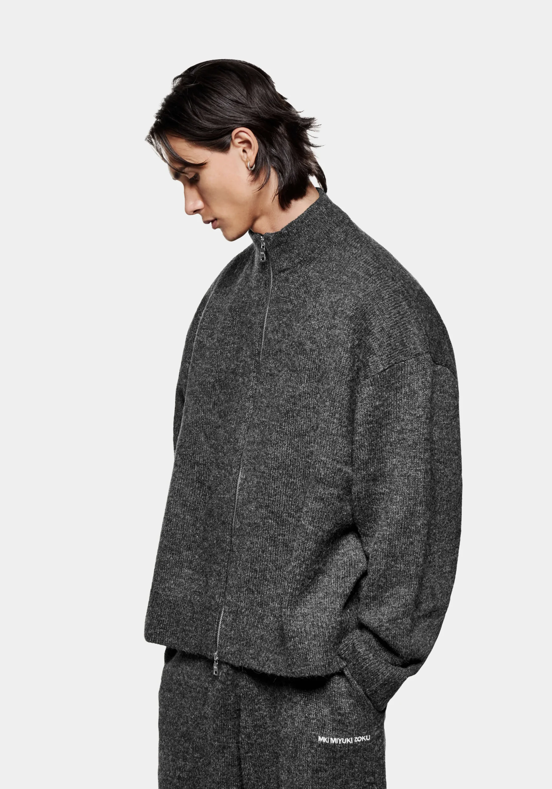 MKI MOHAIR BLEND KNIT TRACK JACKET