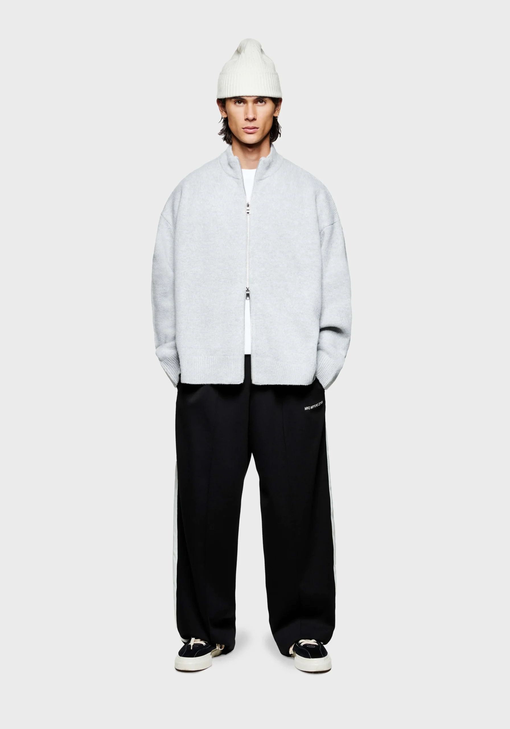 MKI MOHAIR BLEND KNIT TRACK JACKET